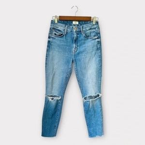 MOTHER High Waisted Looker Ankle Fray in Spice It Up, size 25
